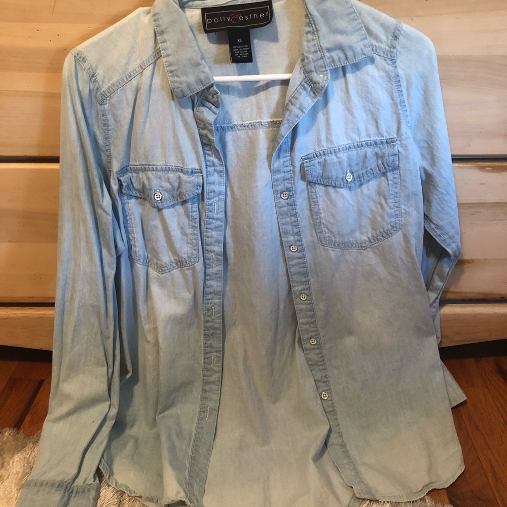 Polly esther denim top